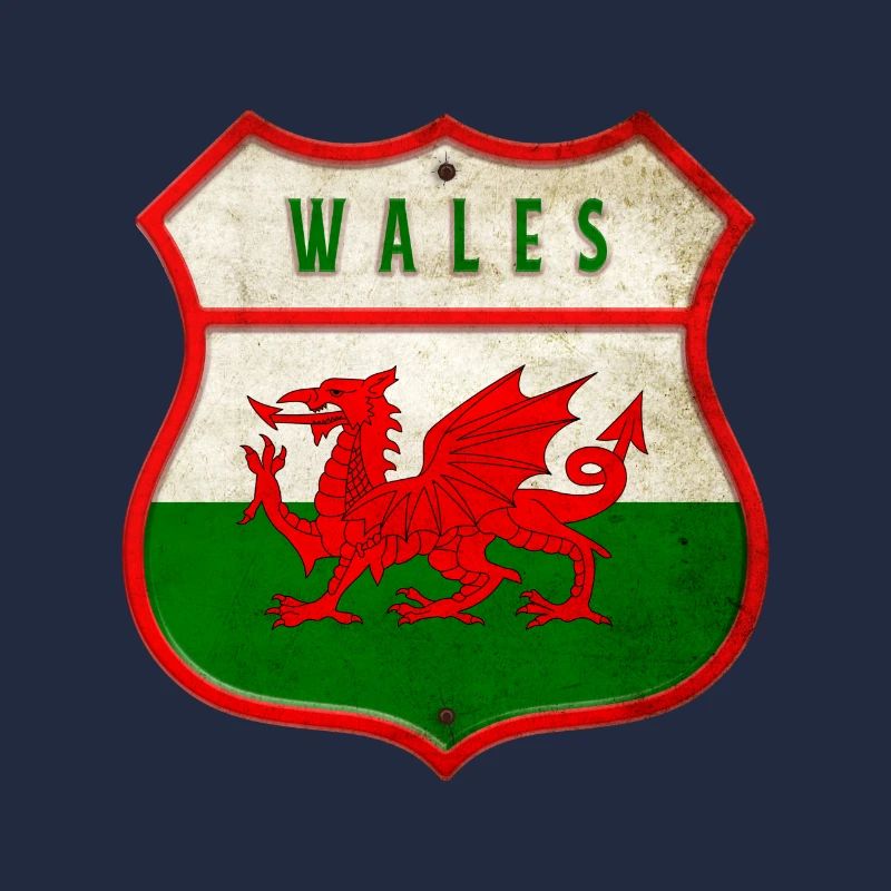 Wales Wappen Flaggen Design