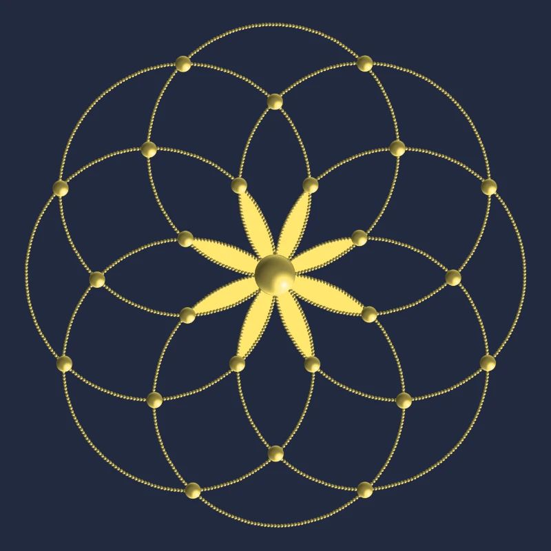 Goldenes Blütenmandala