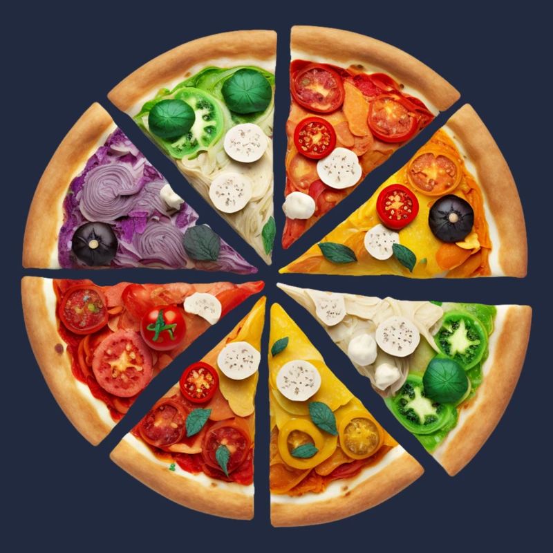 Regenbogenpizza Segmente