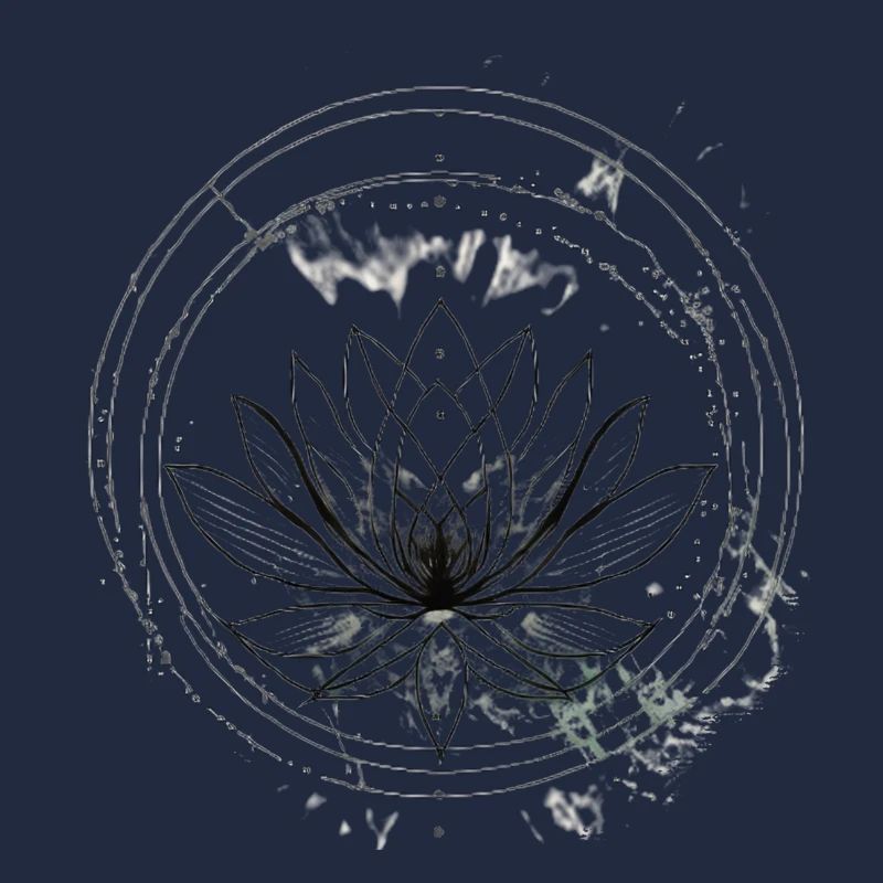 Lotus Mandala Schwarz Weiß