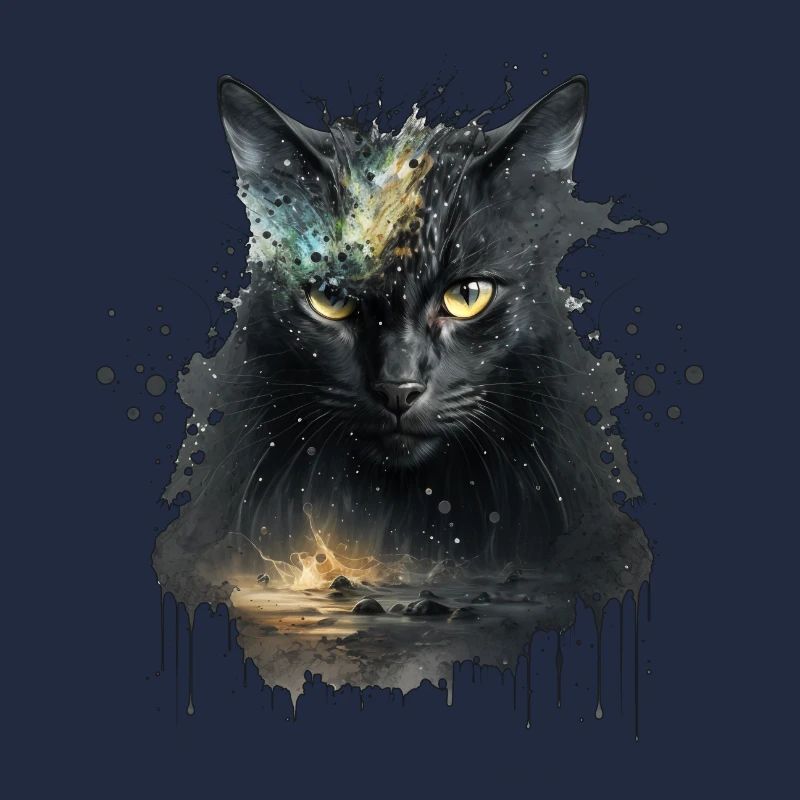 Chat noir dans la conception de l’espace