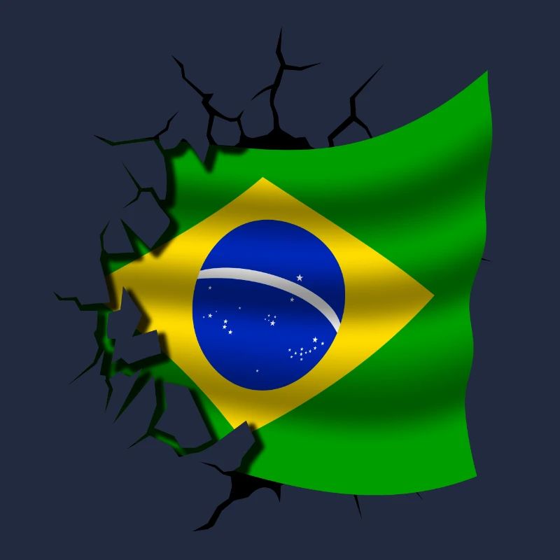 Drapeau du Brésil - Brésil - Drapeau Broken Design