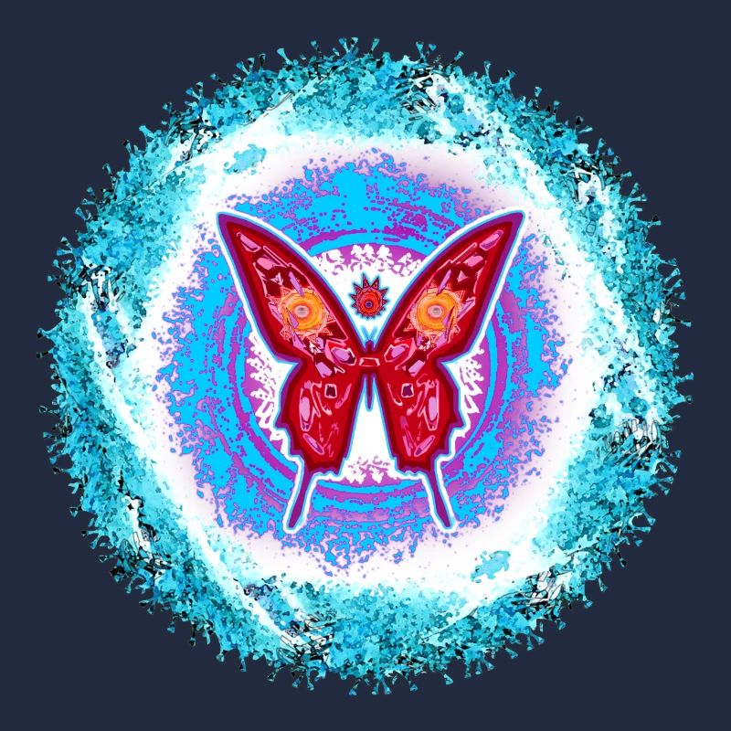 Glowing butterfly with mental pattern