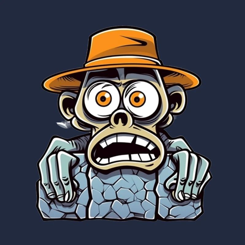 Explorateur mort avec chapeau et regard d’os