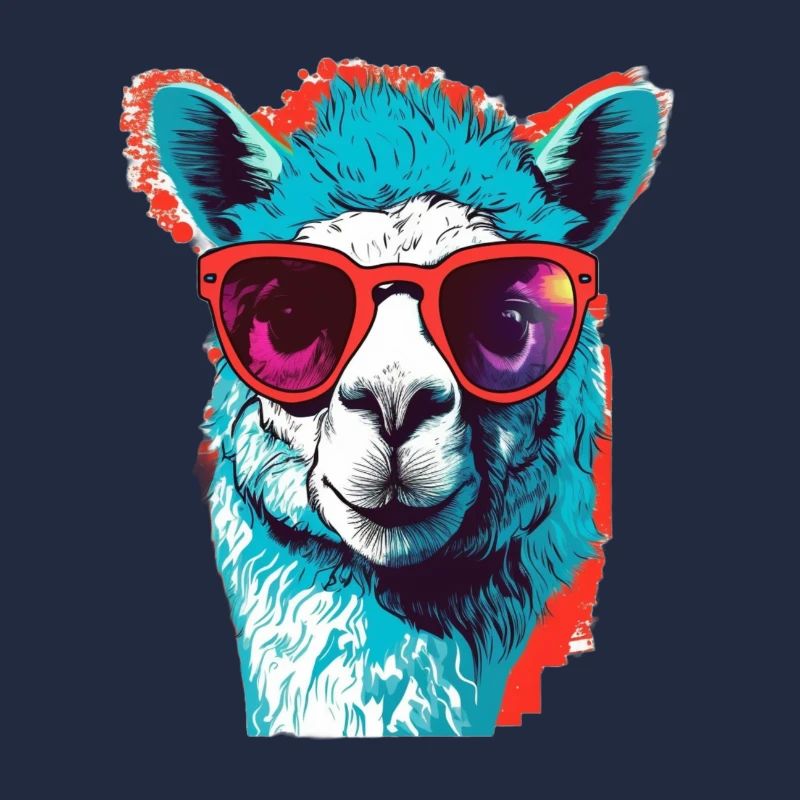 Funny Llama with sunglasses