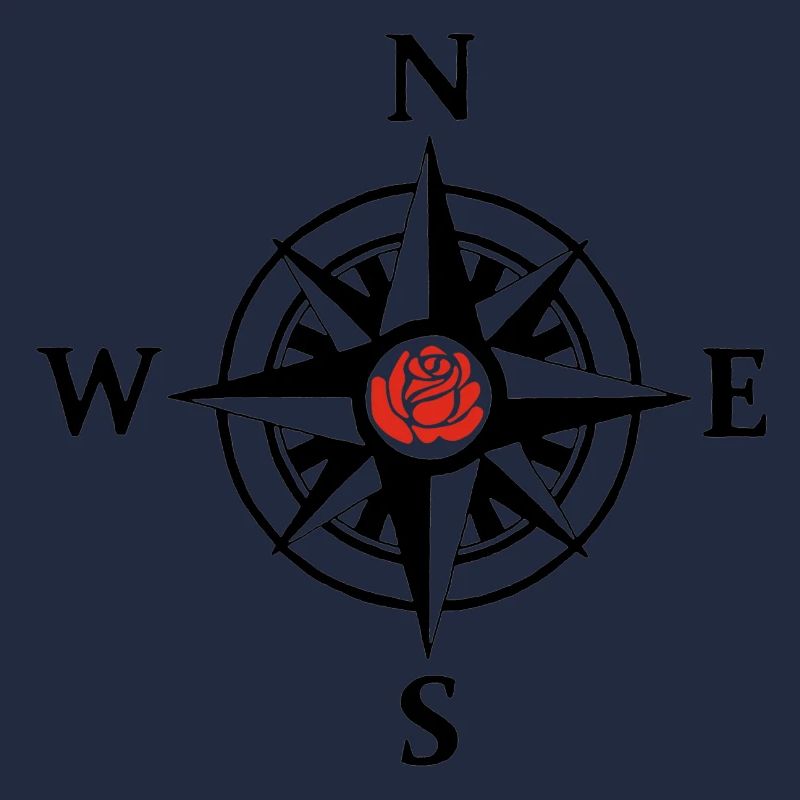 Natur- und Kompassrose (schwarz)