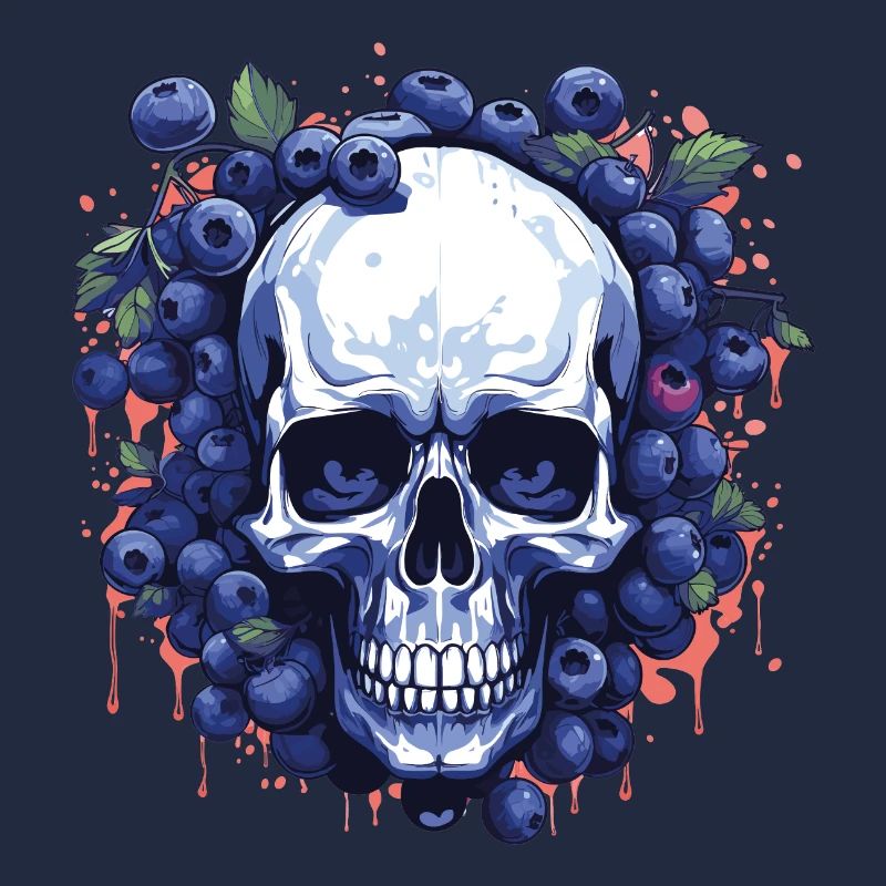 Beeren-Schädelkunst Blau
