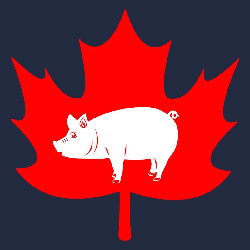 Canada maple leaf pig logo