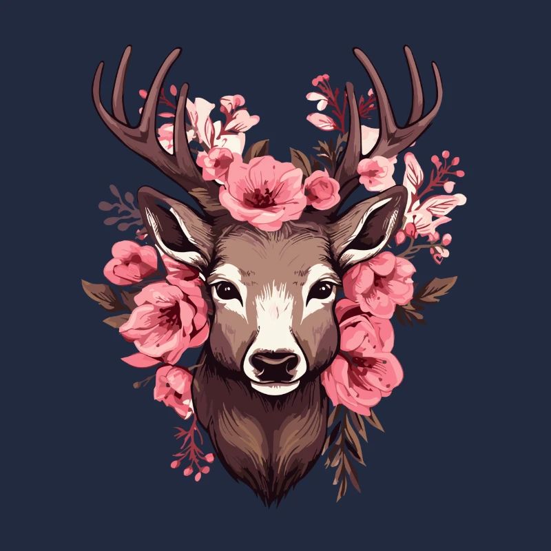 Roe Deer with Flowers Costumes Deer Head Deer Head