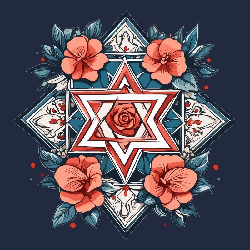 Jüdischer Stern mit Blumen
