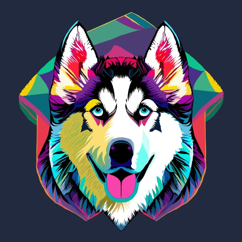 Farbenfroher Husky 