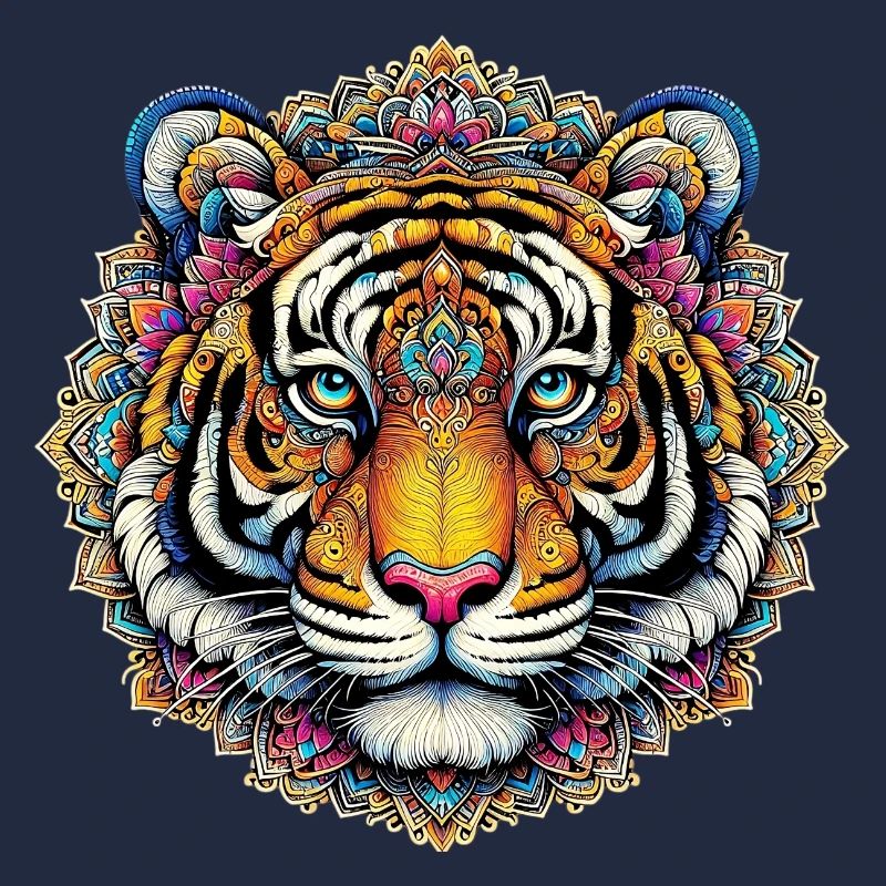 Tigre décoré de Mandalas