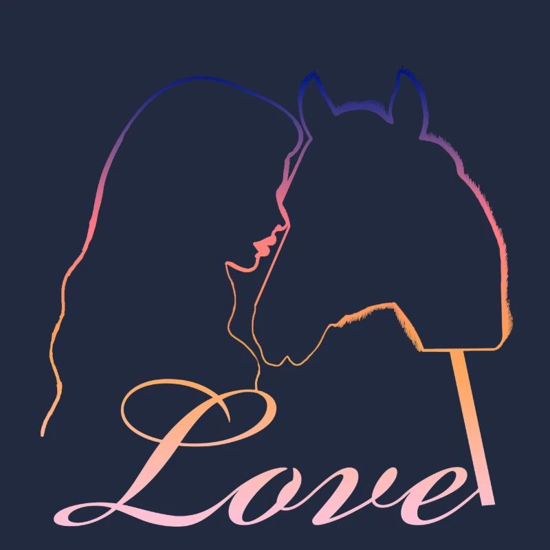 Love Mädchen Pferdekopf