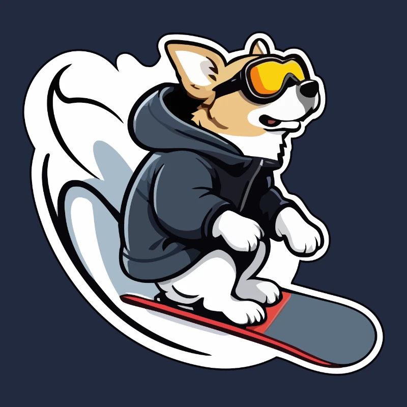 Snowboard Hund