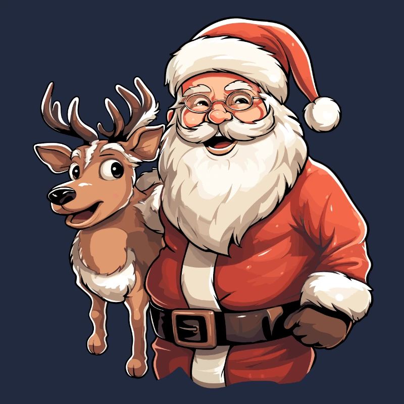 Weihnachtsmann mit renntier