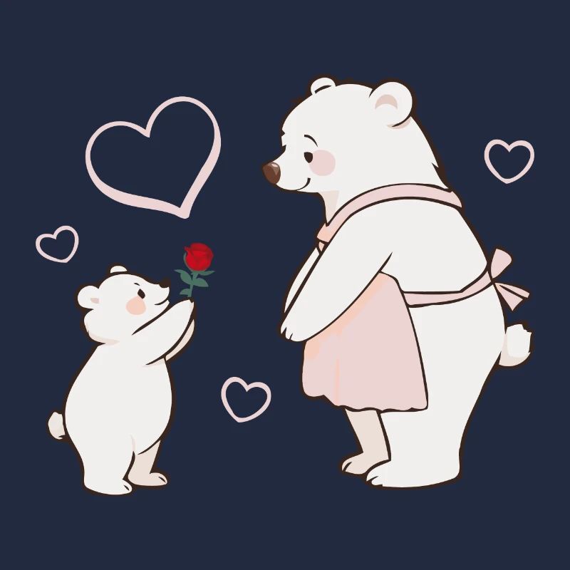 Mutter und Kind Bären Muttertag Herzen