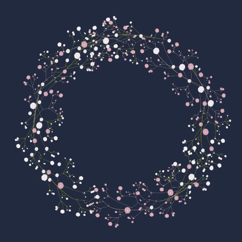 Délicates fleurs blanches et roses Couronne d’haleine de bébé