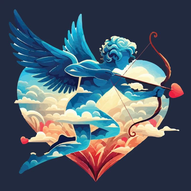 Cupidon céleste aux ailes rêveuses
