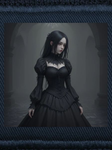 Gothic Viktorianisches Schwarzkleid
