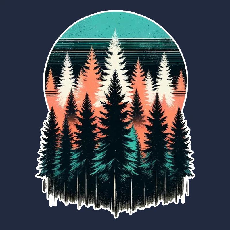 Coucher de soleil de lumière forestière