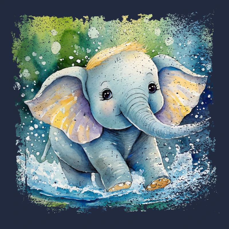 Mignon bébé éléphant jouant dans l’eau