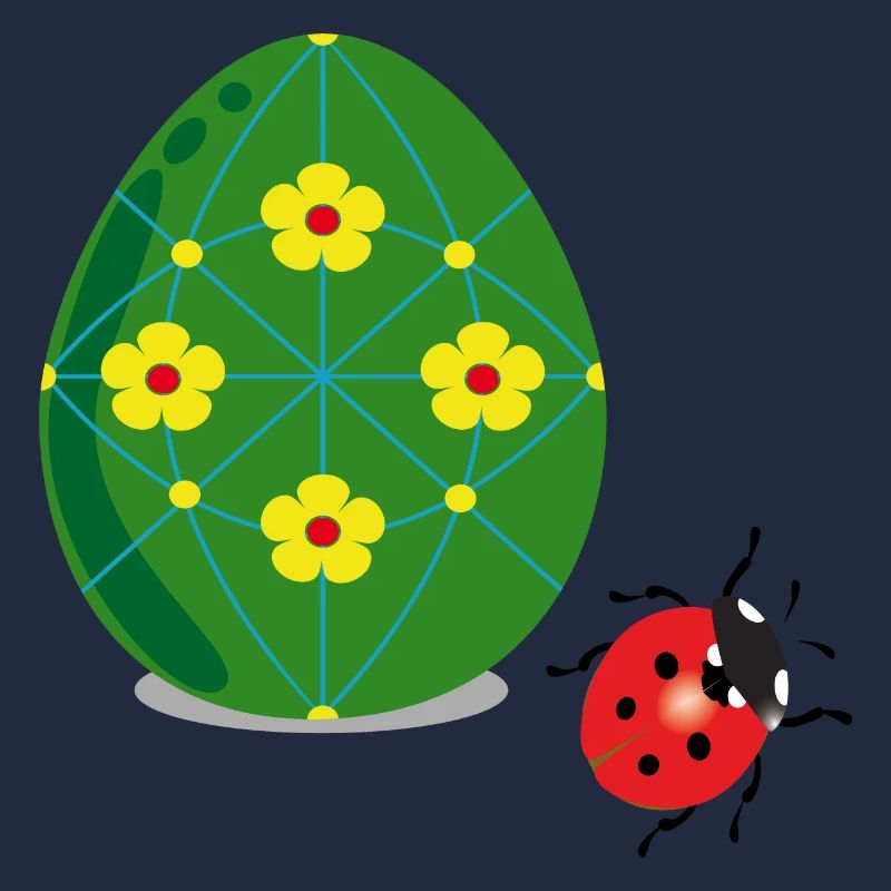 Easter egg with ladybug