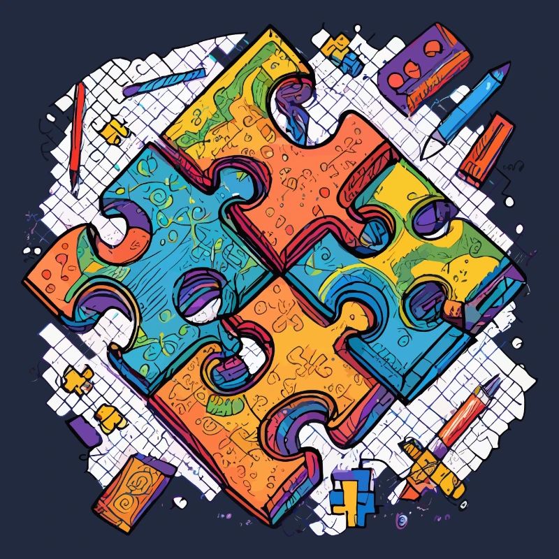 Puzzle auf weißem Hintergrund