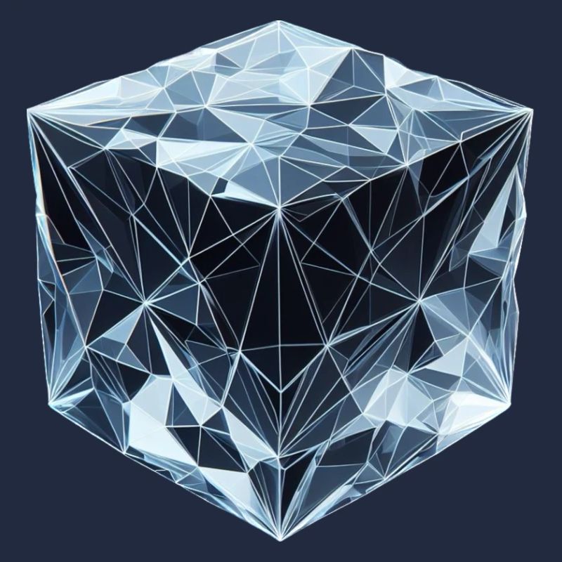Ein Eiswürfel im Polygon-Stil