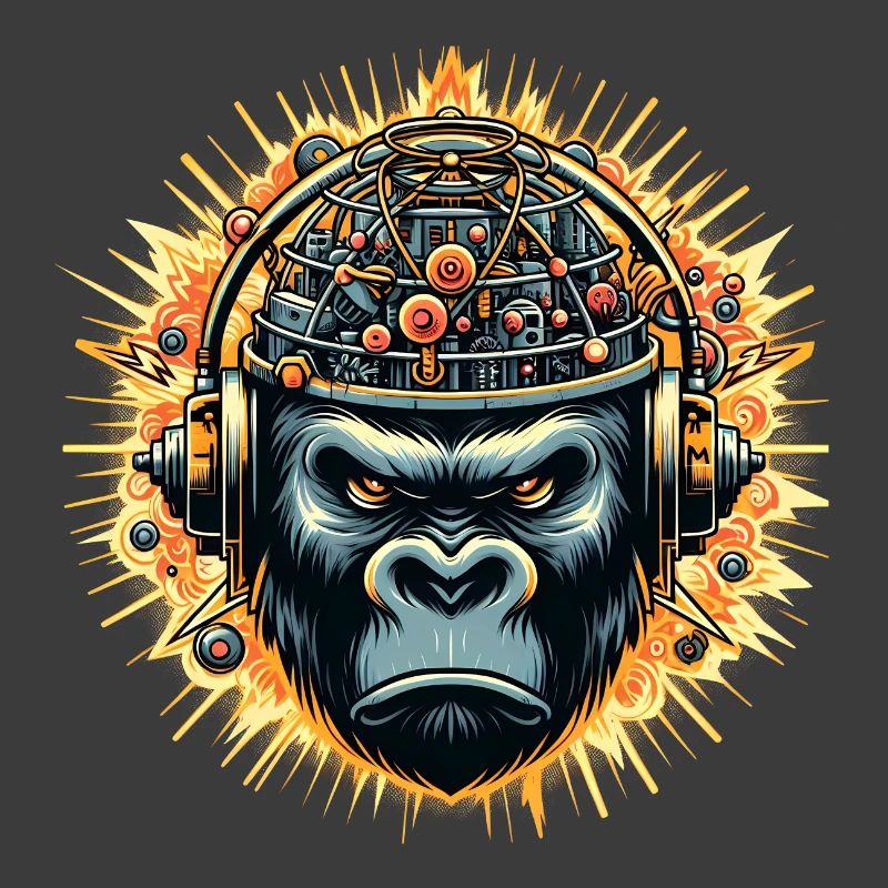Gorilla Cybersound with Techno Head