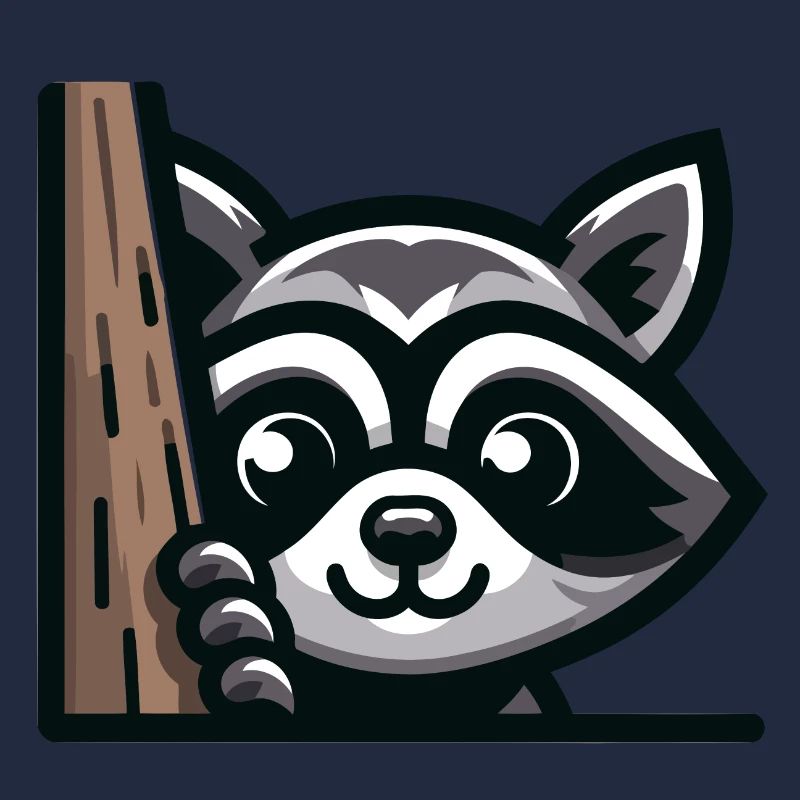 Ein Waschbär im Cartoon-Stil