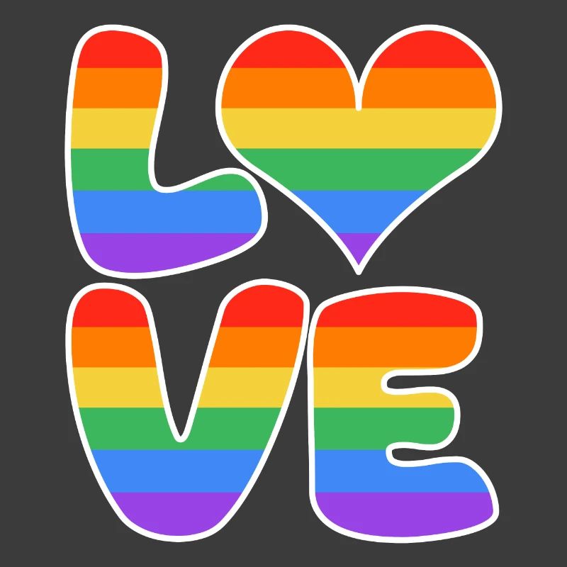 Rainbow Love Heart Design