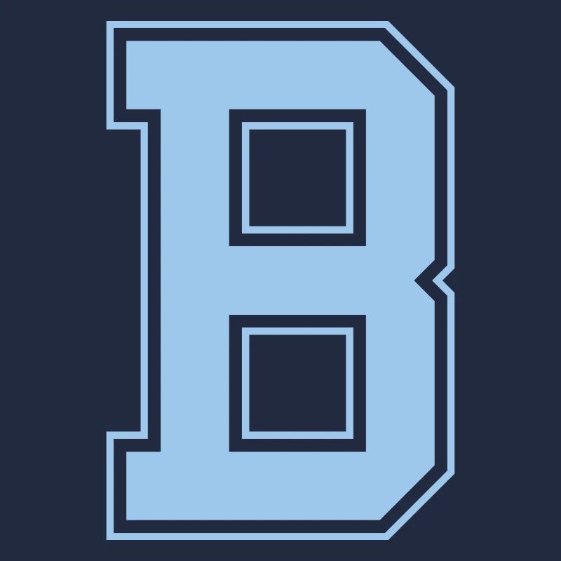 Monogram Light Blue Varsity College Initial B