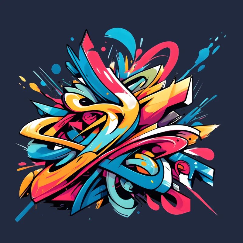 Cool Colorful Dynamic Graffiti Illustration
