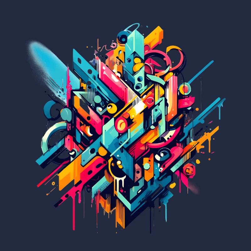 Cool Colorful Dynamic Graffiti Illustration