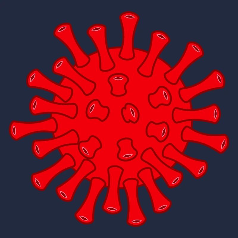 Red Covid molecule illustration