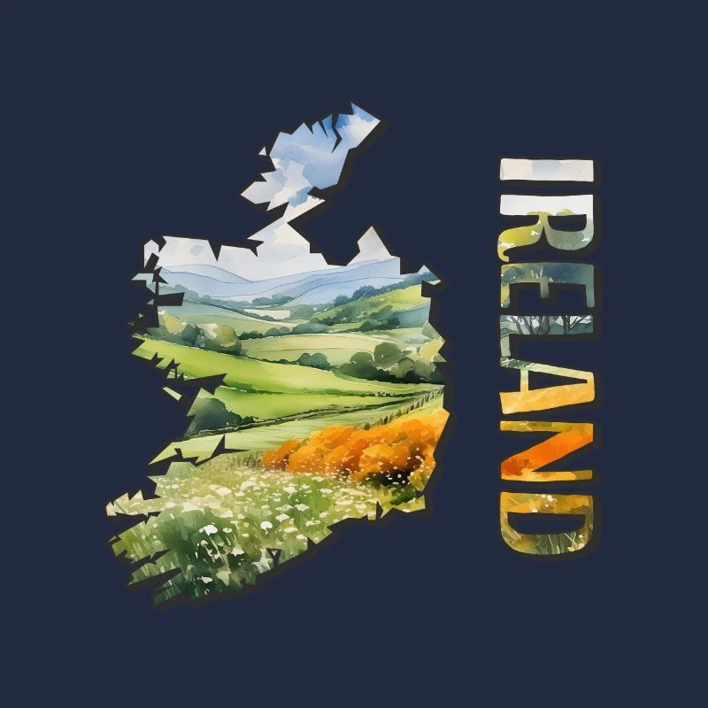 Carte aquarelle Irlande