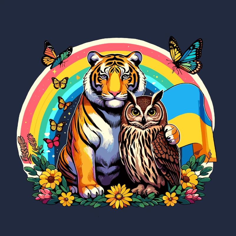 Tiger Eule Regenbogen