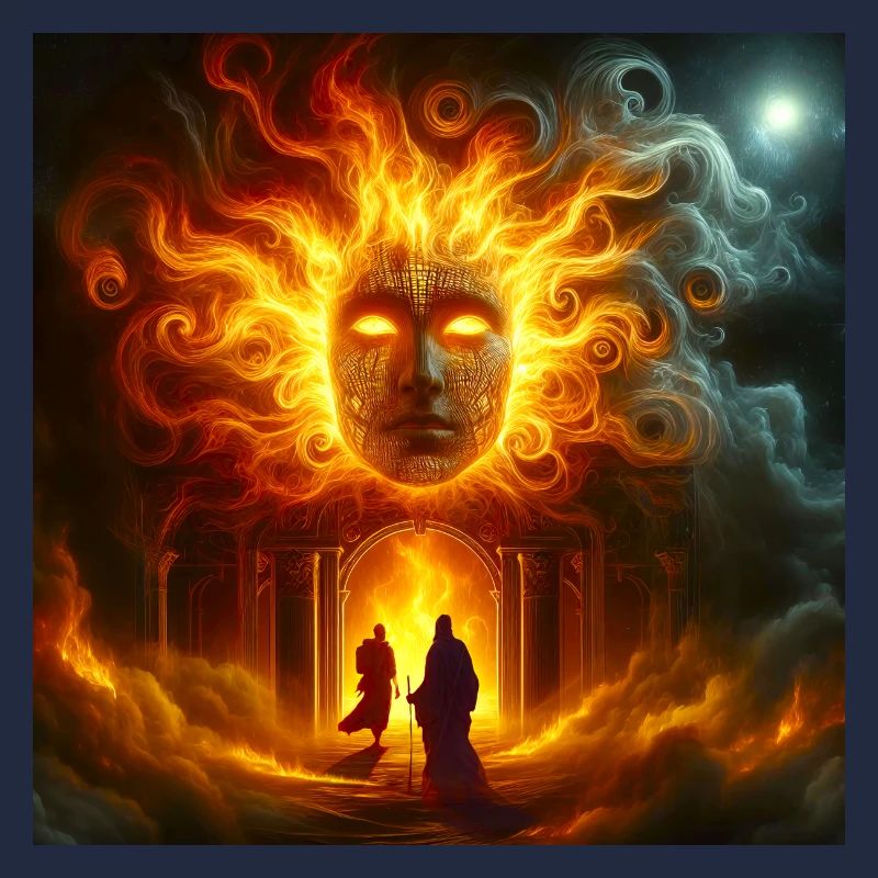 Mythologisches Feuergesicht