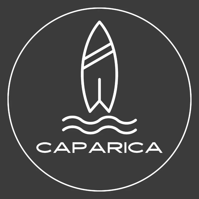 CAPARICA Surfboard Logo with Waves and Text
