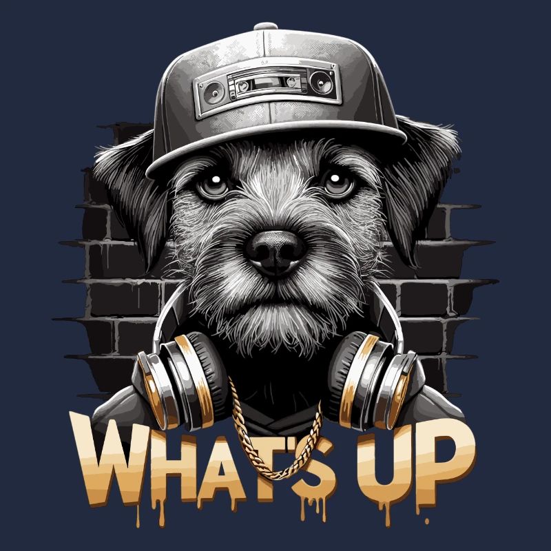 Border Terrier Was geht ab Kopfhörer Geschenk