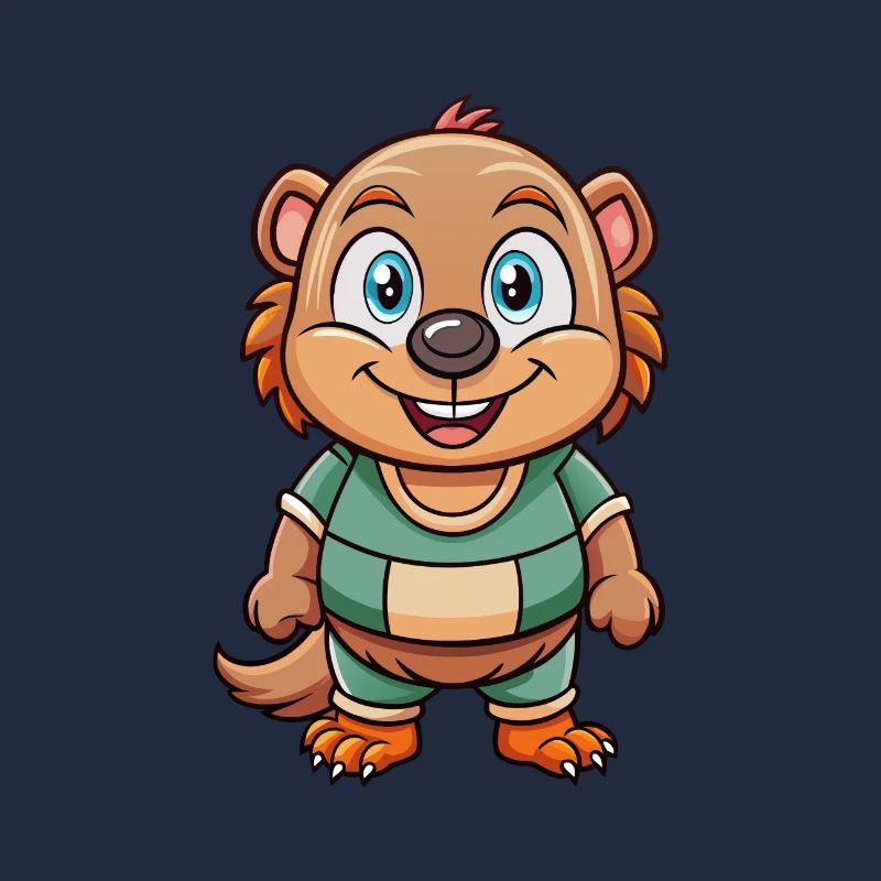 Mole Cute Cartoon Character Kawaii Clipart