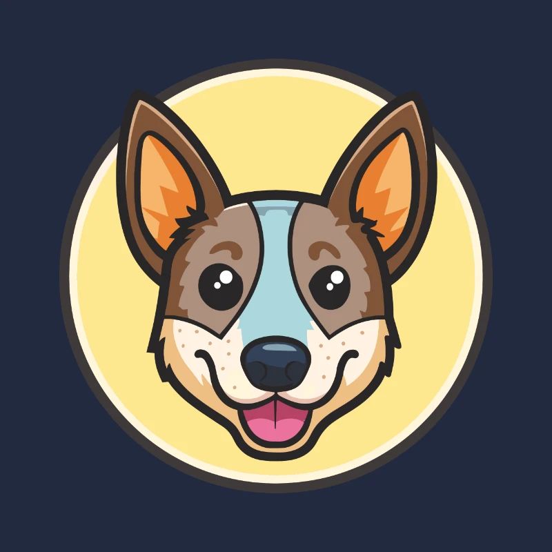 Dessin animé de la race de bouvier australien à queue courte