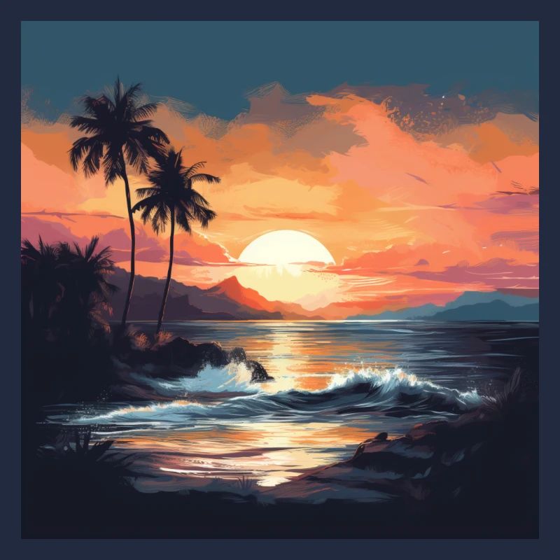 Coucher de soleil tropical sur la plage
