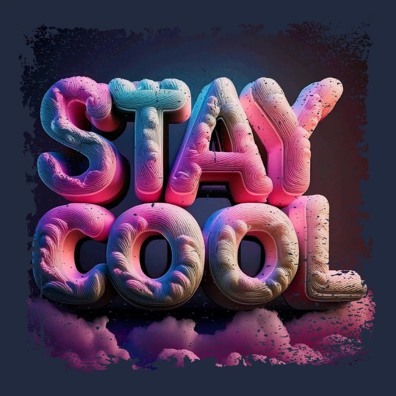 Stay cool text in 3D