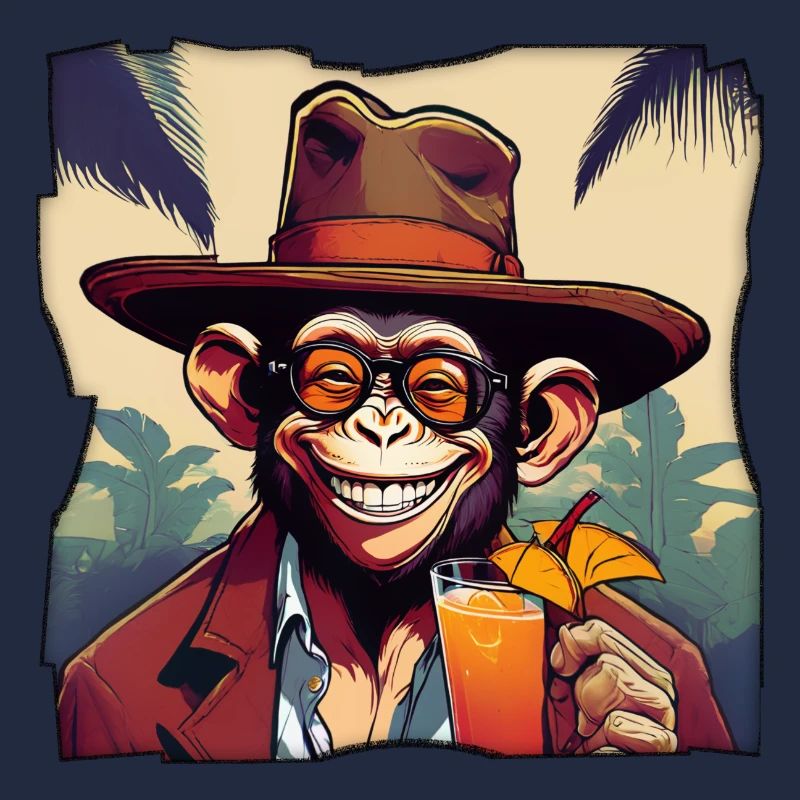 Singe avec cocktail !