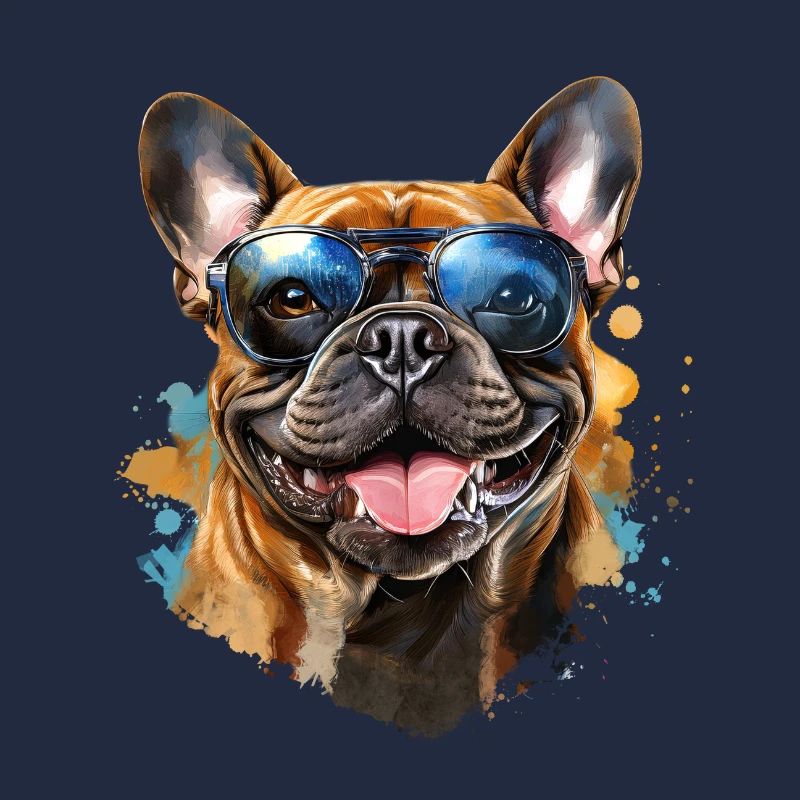 Frenchie avec lunettes de soleil