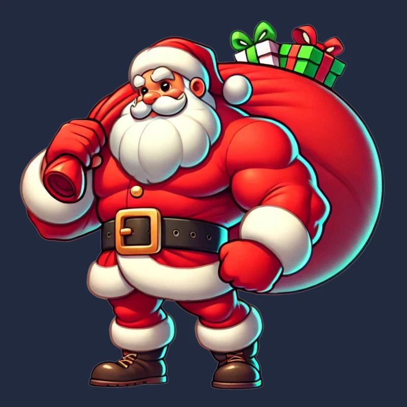 Weihnachtsmann Muskel Mann