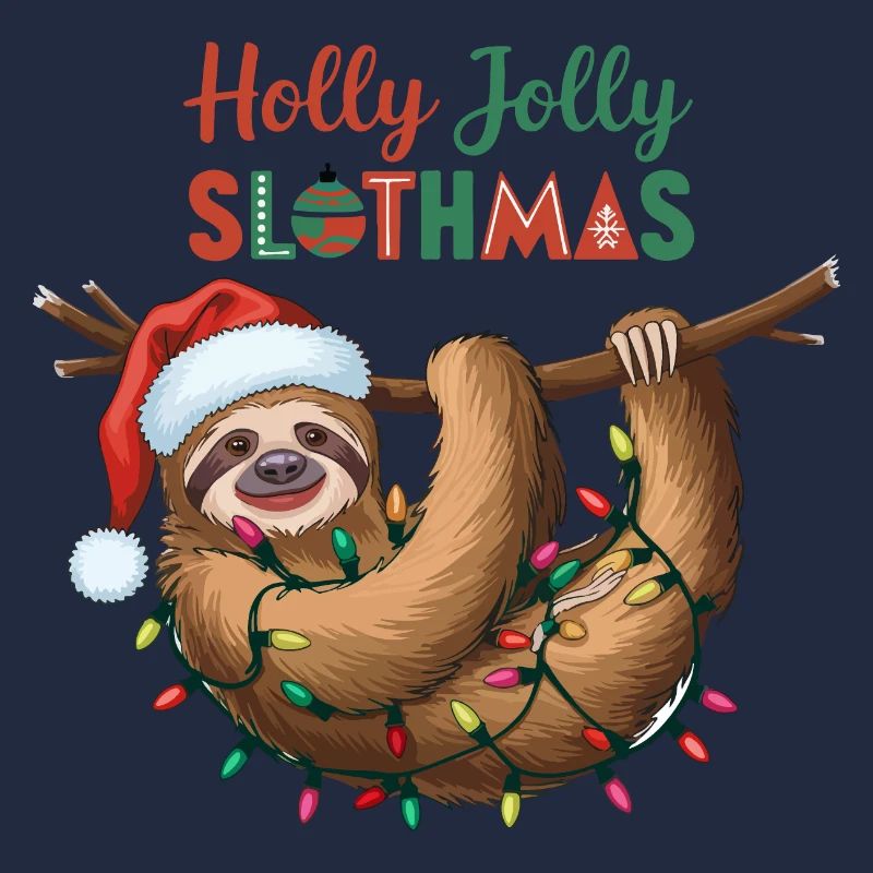 Festive Sloth with Christmas Lights