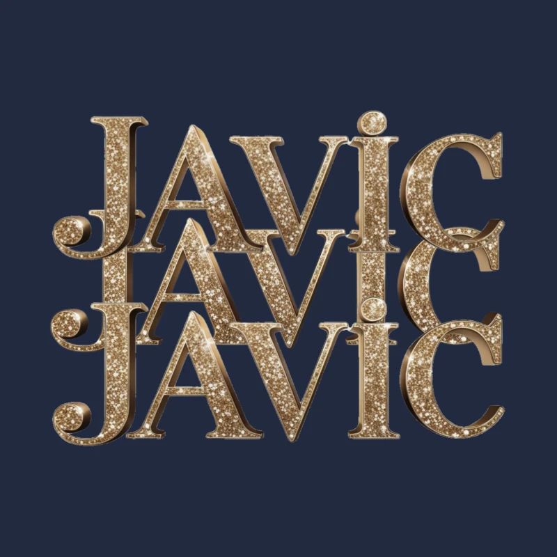 Javic Gold Glitter Monogram