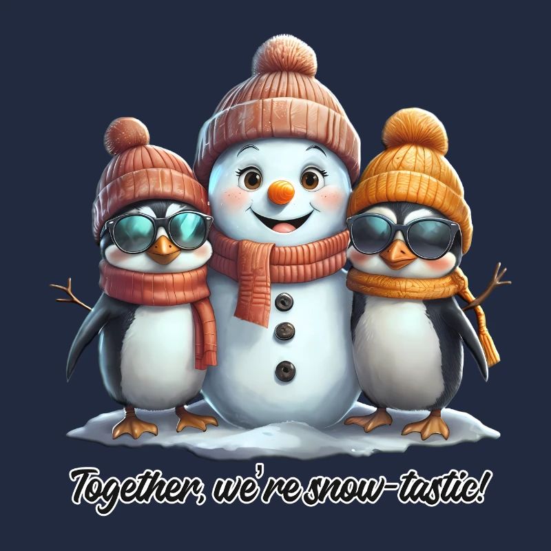 Snow-tastic Freundschaft: Pinguine & Schneemann